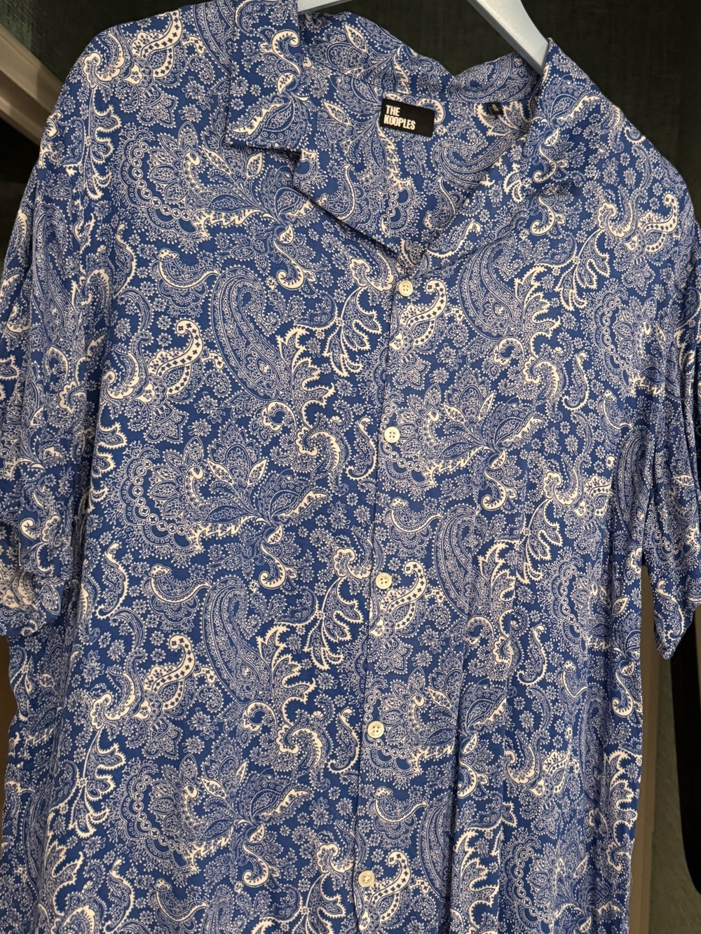 The Kooples Blue and White Paisley Button-Down Shirt